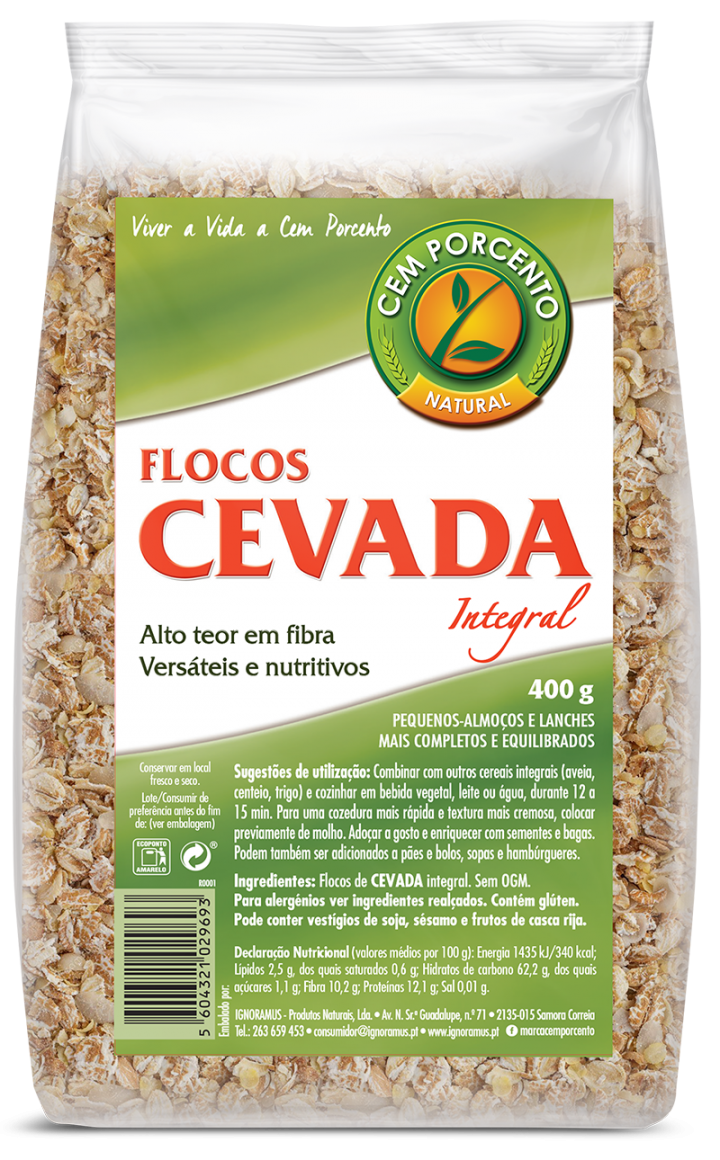 FLOCOS CEVADA INTEGR IGNORAMUS 400G UN